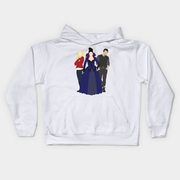 Emma, Regina, and Neal - Once Upon a Time Kids Hoodie by eevylynn